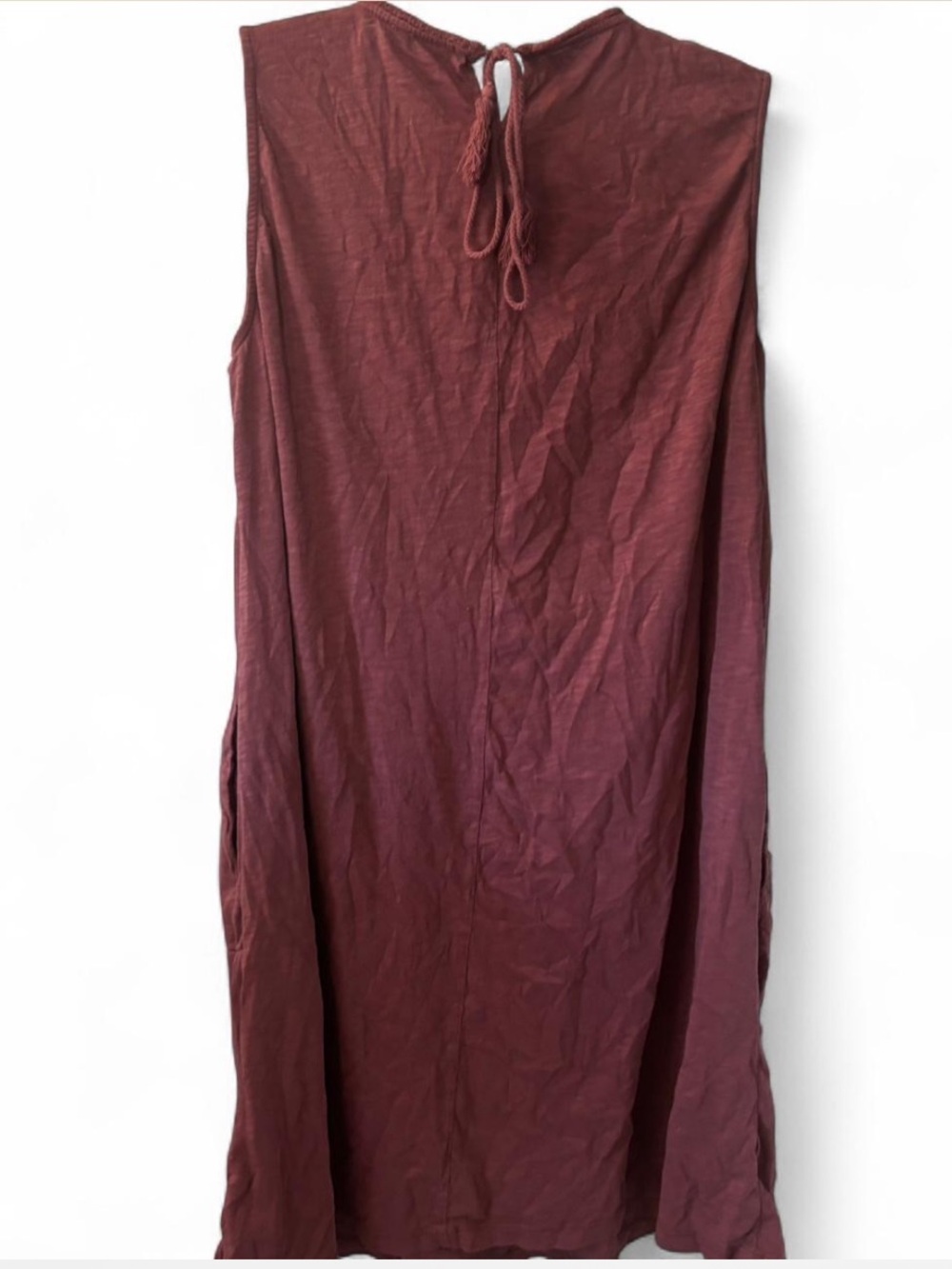 Aventura Seychelles Sleeveless Crochet-Yoke Mini Dress Dusty Rose Boho Indie - Picture 3 of 4